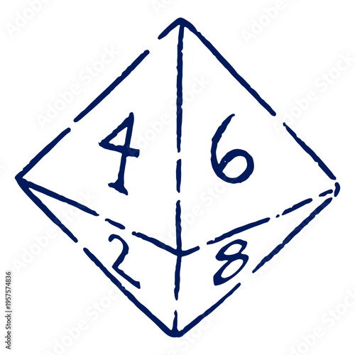 D8 RPG dice stroke
