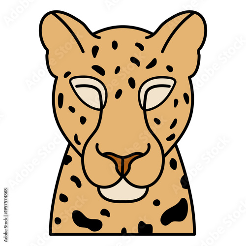 Cheetah portrait color stroke
