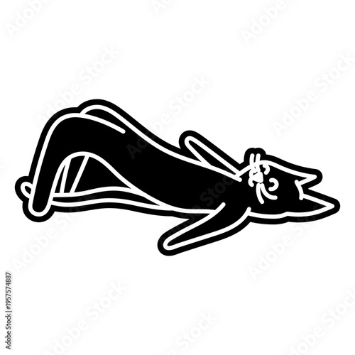 Cat yoga pose character cut out