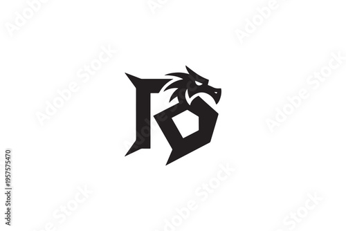 Dynamic rd logo featuring a fierce dragon head integrated with gothic typography