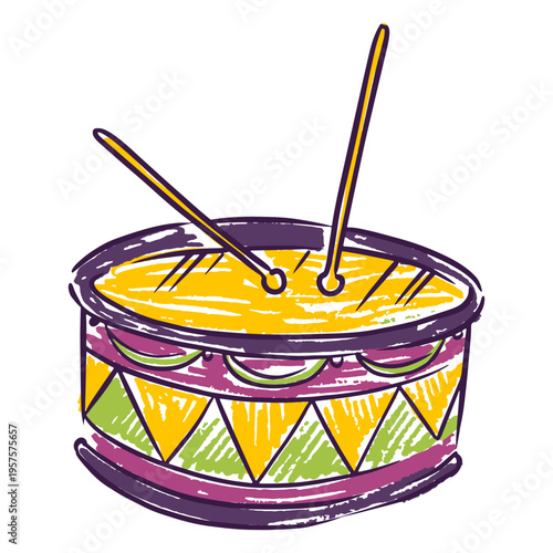 Drums music instrument doodle