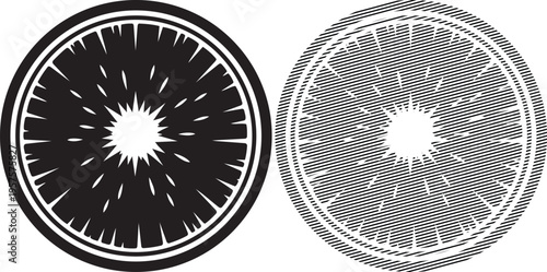 Dual visual representations of circular patterns with radial and mesh designs