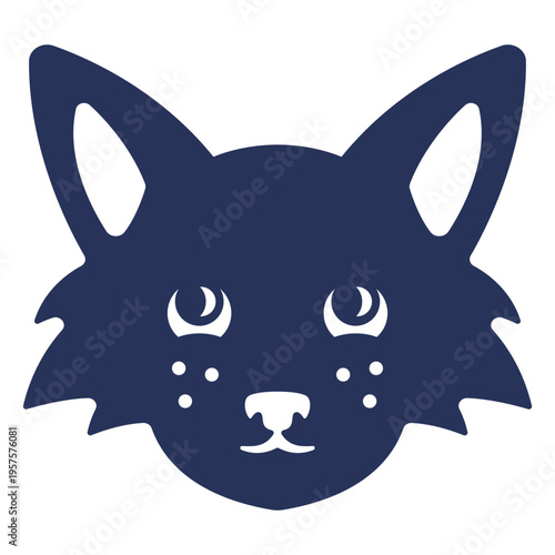 Cat cute face cut-out