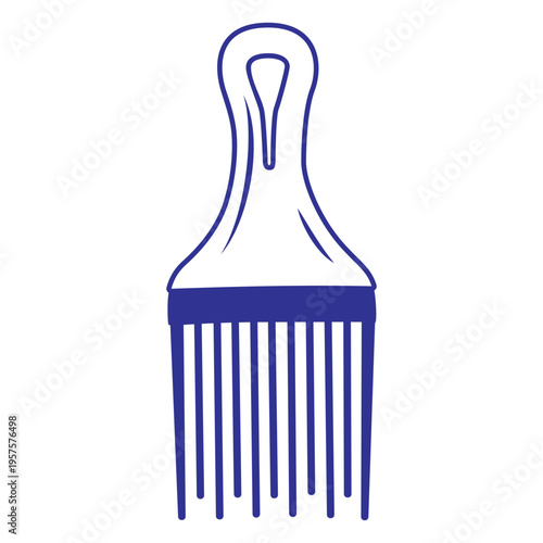 Simple filled stroke afro comb