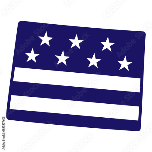Wyoming Stars &amp; Stripes Map