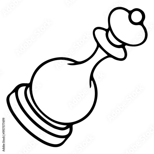 Simple queen chess piece sideways stroke