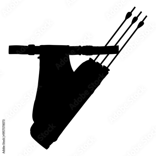 Archery bow arrows silhouette