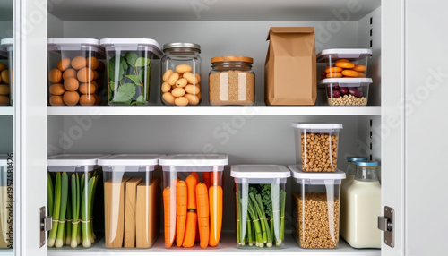 Sustainable zero waste pantry organization with bulk food containers modern kitchen minimalist design eco-friendly approach