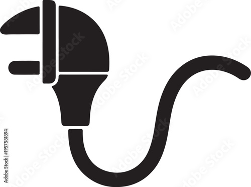 Electric plug and cord icon