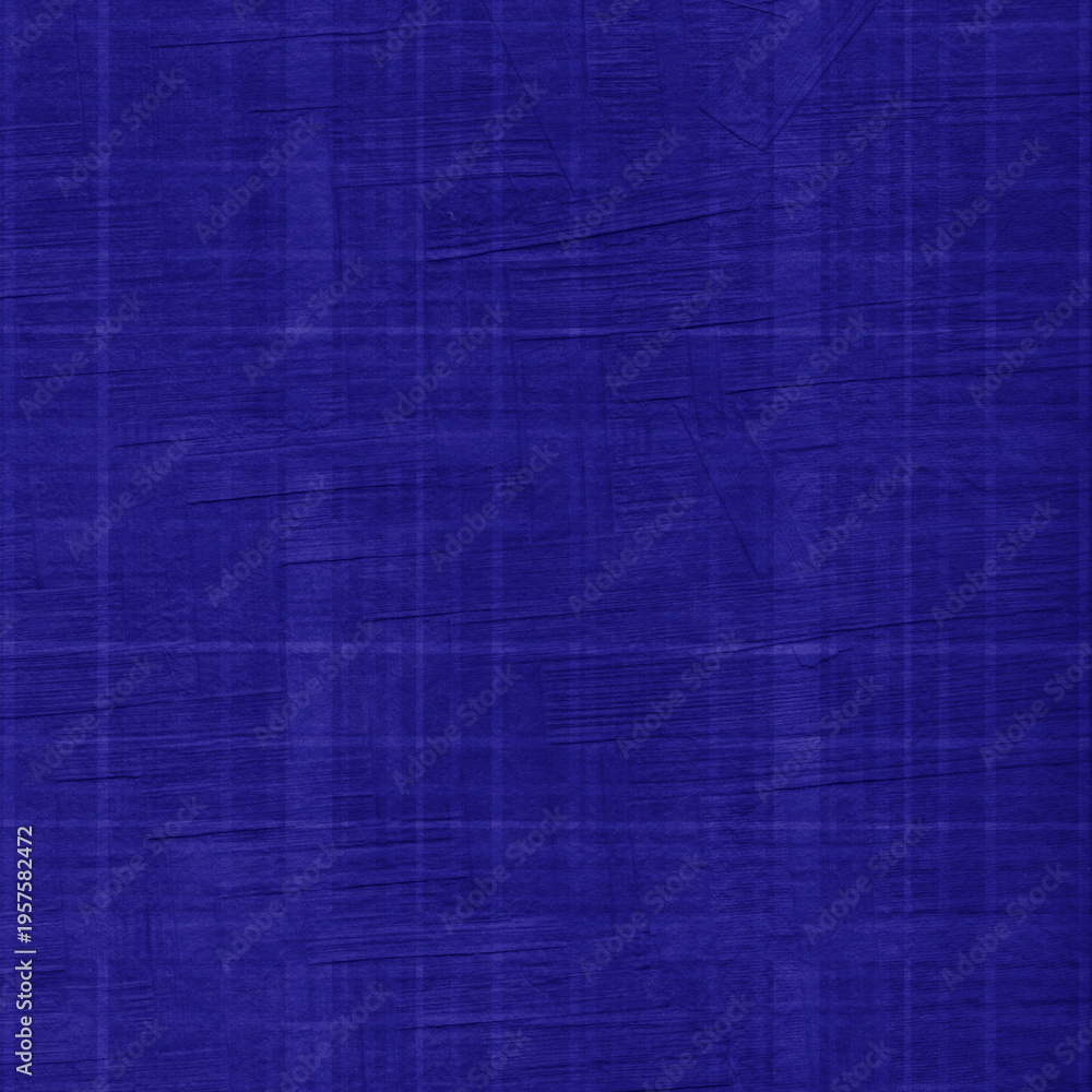 Fototapeta premium Deep blue textured plaid seamless pattern with grunge brush effect. Rich modern textile background perfect for digital design, fabric prints, and bold creative projects.