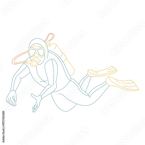 Scuba diving water activity sport simple people