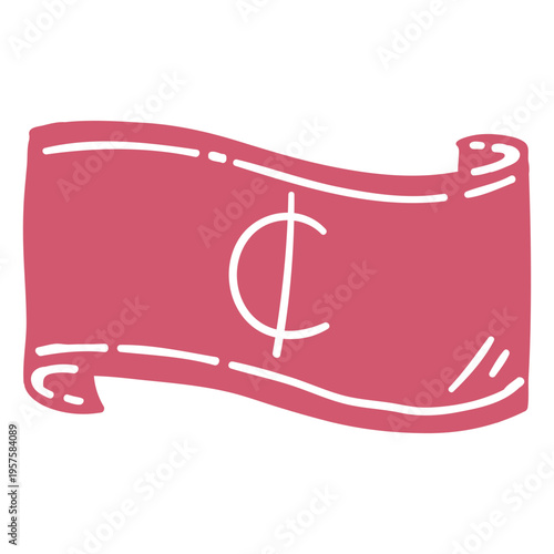 Cedi currency bill cut out