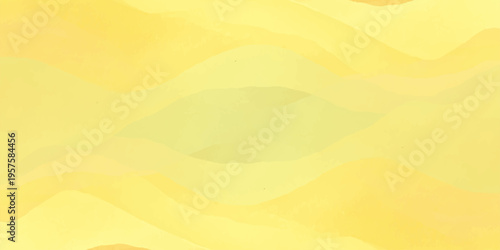 Abstract soft yellow and peach wavy background with paper texture, elegant flowing silk curves for backdrop