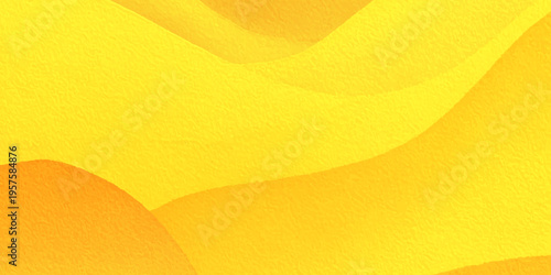 Abstract yellow and orange wavy background with grainy texture; modern fluid liquid amber shapes for creative design