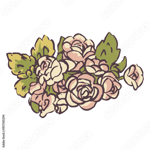 Flower illustration arrangement