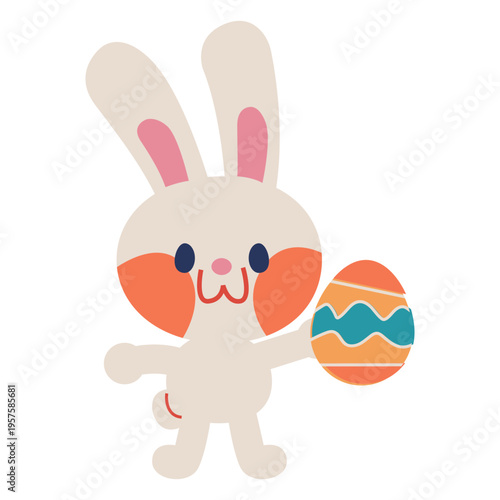 Cute Easter egg bunny animal