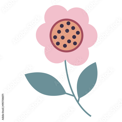 Cute flower flat pastel pink