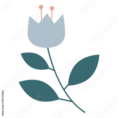 Pastel flower flat gray