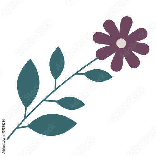 Pastel flower flat purple