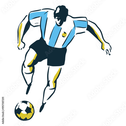 Argentinian soccer player traditional icon