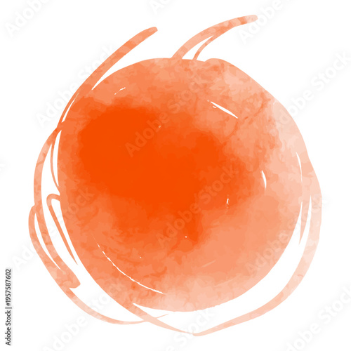 Watercolor orange circle