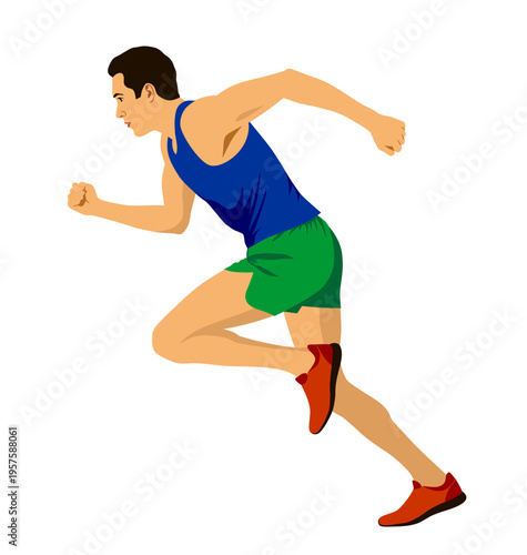 Abstract vector illustration of running sprinter