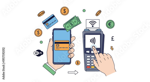Contactless Payment with Smartphone and Credit Card Machine, Money Transfer