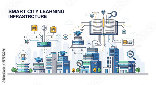 Smart City Learning Infrastructure: Education, Technology, and Urban Development Concept