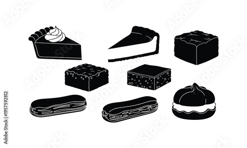 Assorted delightful pastries and dessert illustrations