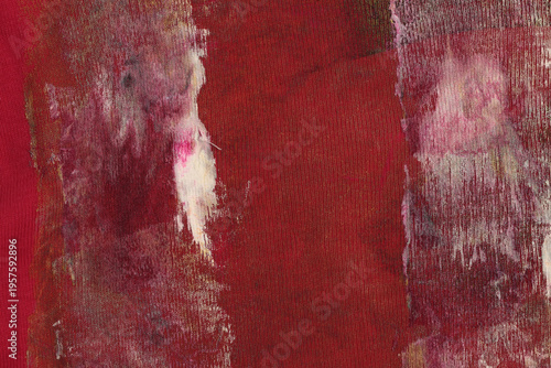 Wallpaper Mural Grunge red dirty knitwear canvas denim fabric painting art stain grain texture background. Torontodigital.ca