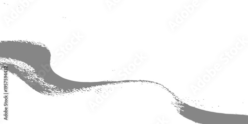 Abstract grey ink wash wave background with textured organic brush strokes, minimalist zen landscape banner design
