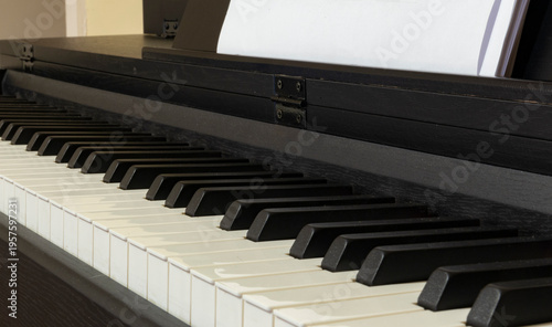 Wallpaper Mural Close-up of black and white piano keys on a grand piano keyboard Torontodigital.ca
