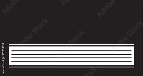 A black rectangle with a white horizontal vent