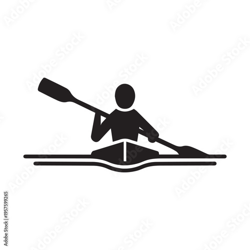 Kayaking vector icon
