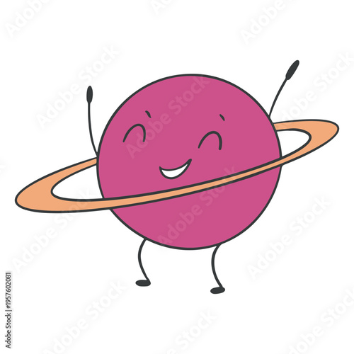 Saturn planet cartoon character