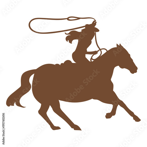 Cowboy horse ride silhouette