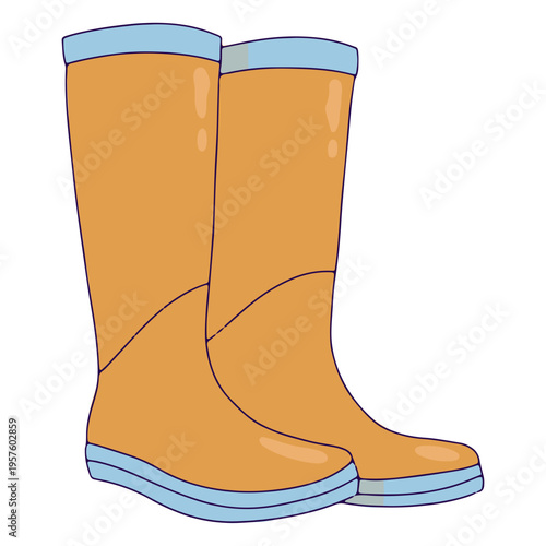 Rain boots color stroke orange