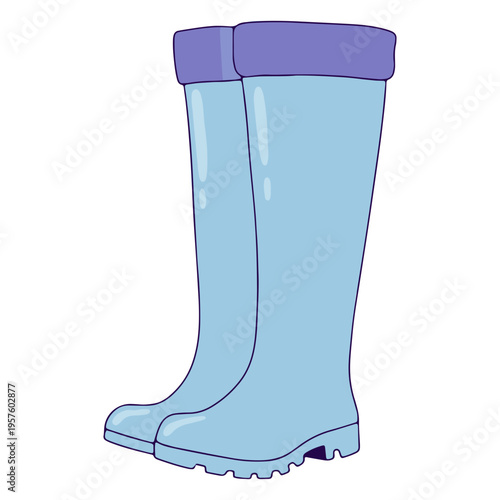 Rain boots color stroke sky blue