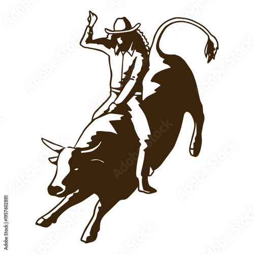 Cowboy bull high contrast