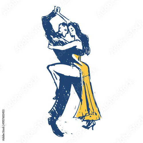 Argentinian tango dancing couple icon