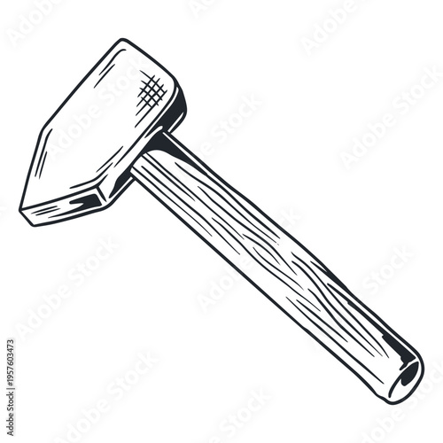 Black and white blacksmith's hammer