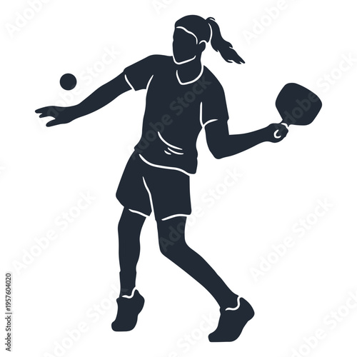 Girl practicing pickleball