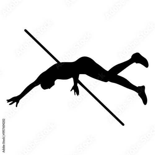 Man jumping pole vault