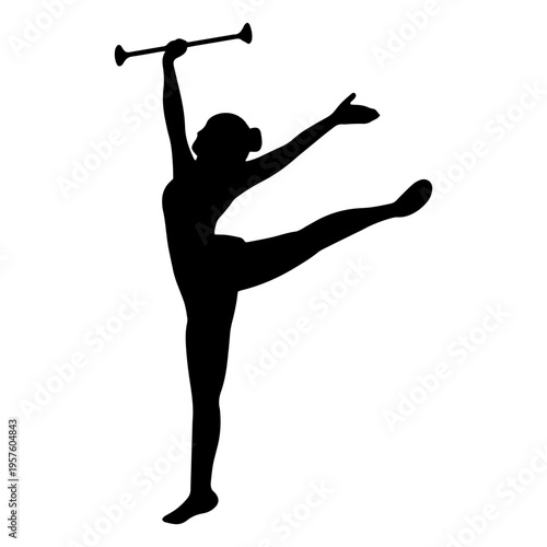 Girl dancing with baton