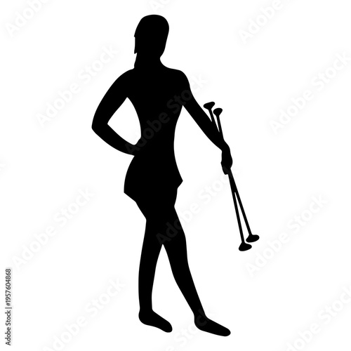 Woman performing with batons