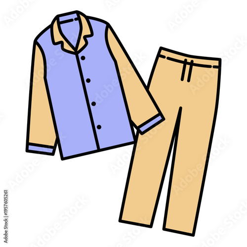 Pair of pajama pants and a shirt