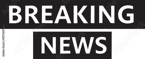 Breaking news graphic with bold typography