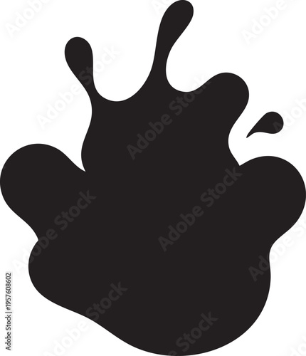 Black paint splatter on white background