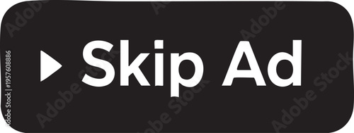 A black button with white text that says skip ad