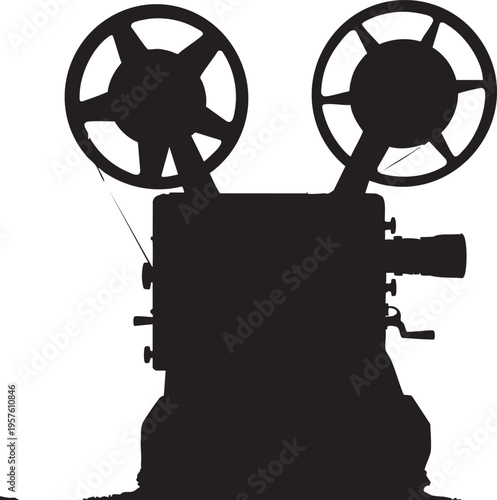 Vintage film projector silhouette
